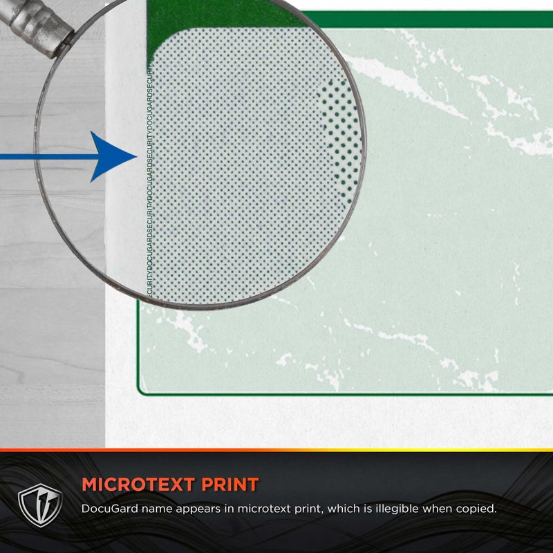 DocuGard Standard Green Marble Bottom High Security Check Paper - QuickBooks & Laser/Inkjet Printer Compatible - 11 Security Features - 500 Blank Business Checks (04518) - Image 5